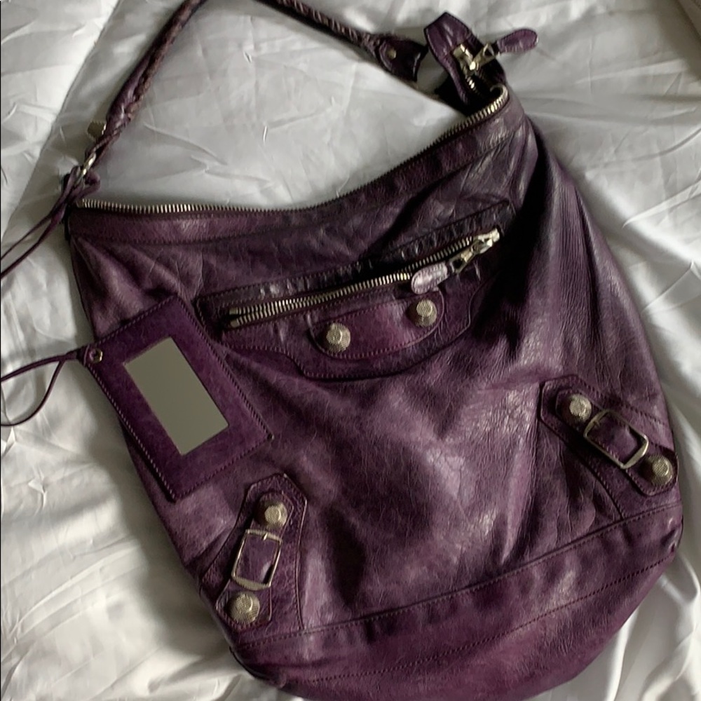 Balenciaga purple hobo day bag giant
